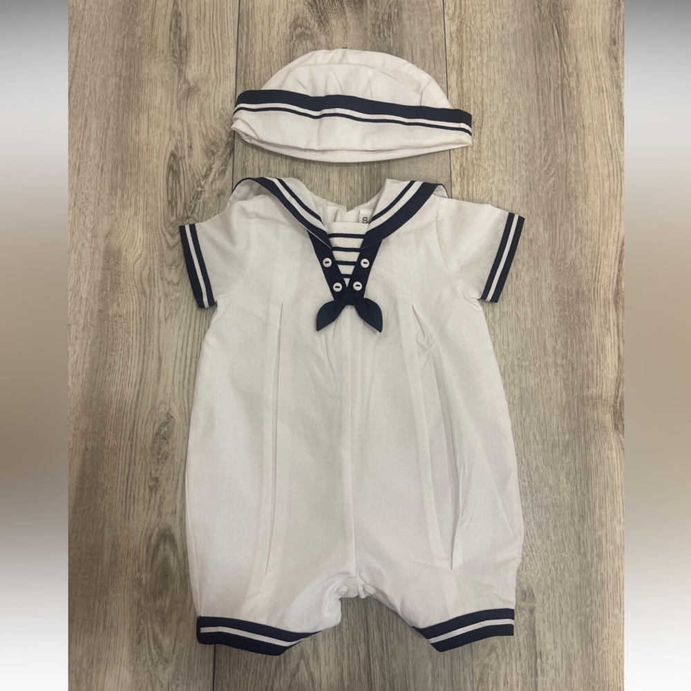 Sarah Louise England Sailor Outfit With Hat Size 3 Month
